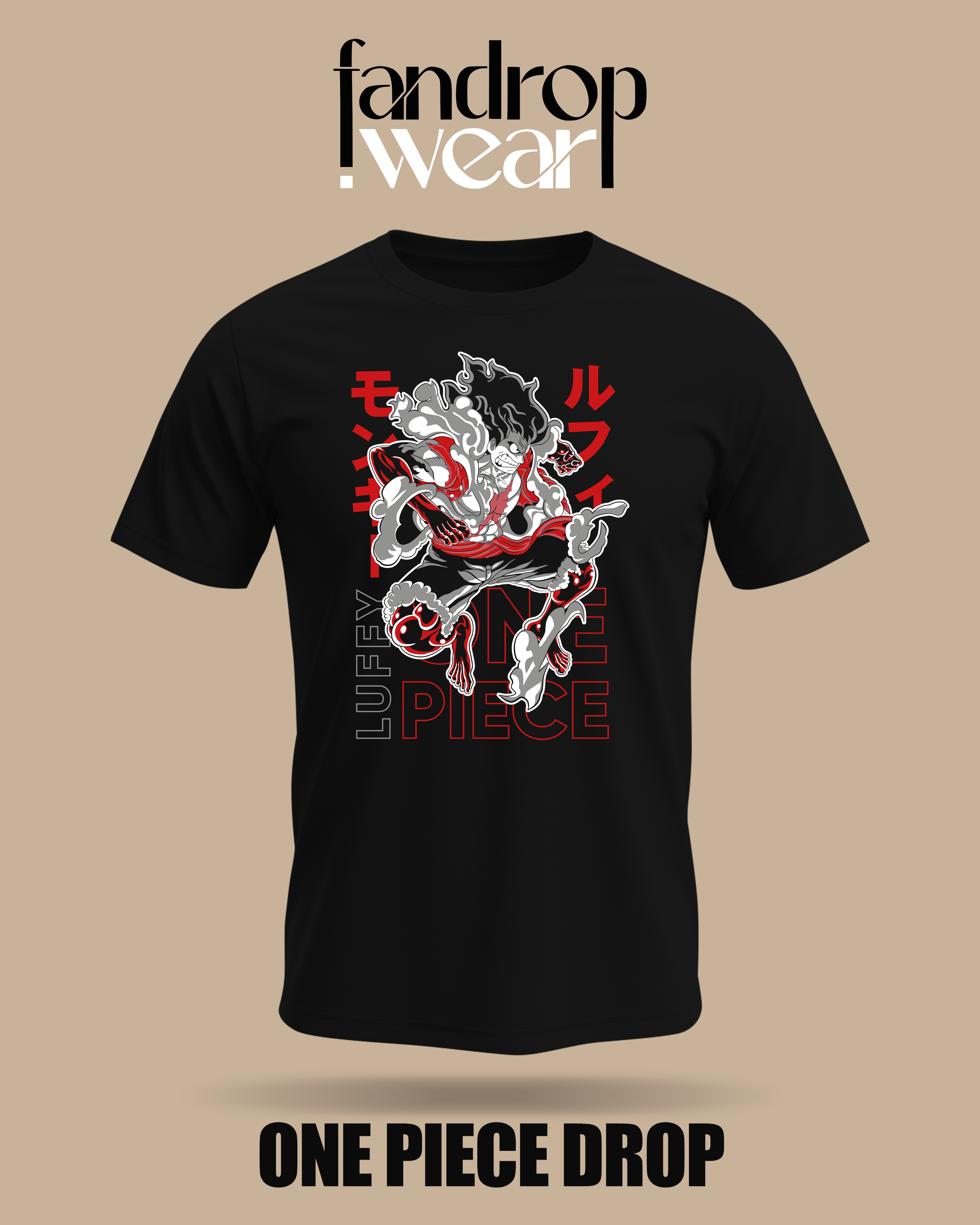 LUFFY 1 - crna One Piece Drop